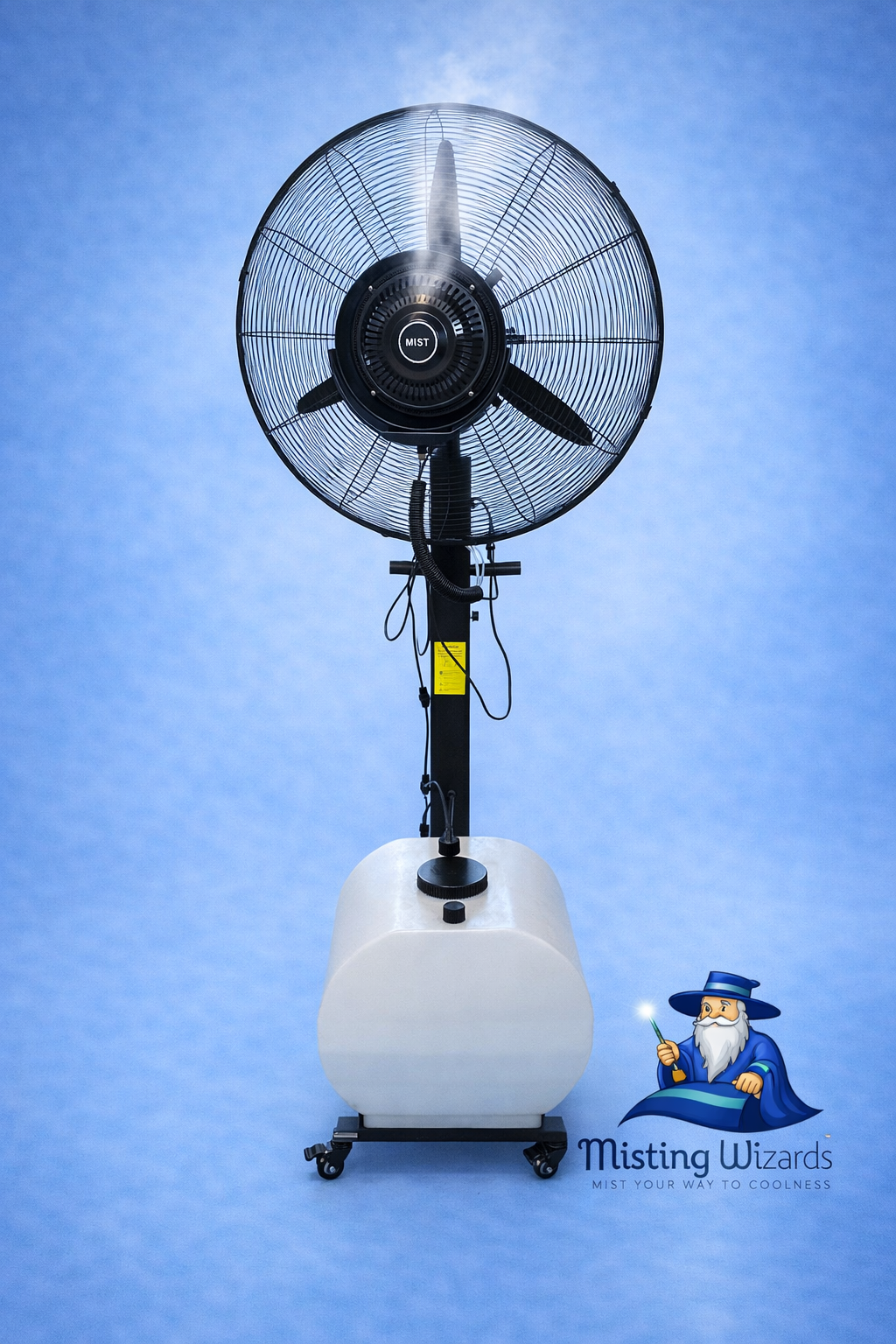 Misting Wizards branded misting fan