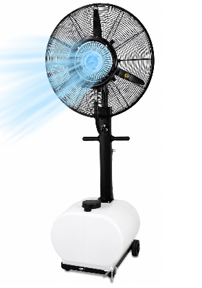 MW-350 High Velocity Misting Fan — pedestal misting fan with large water tank