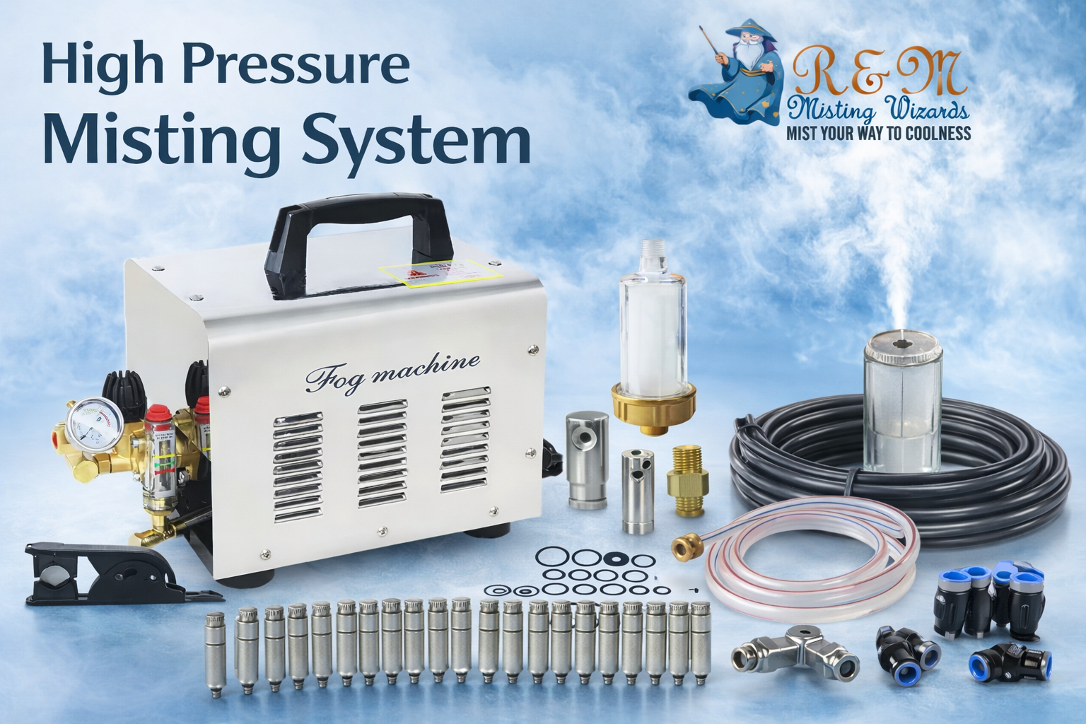 High-pressure misting system unit