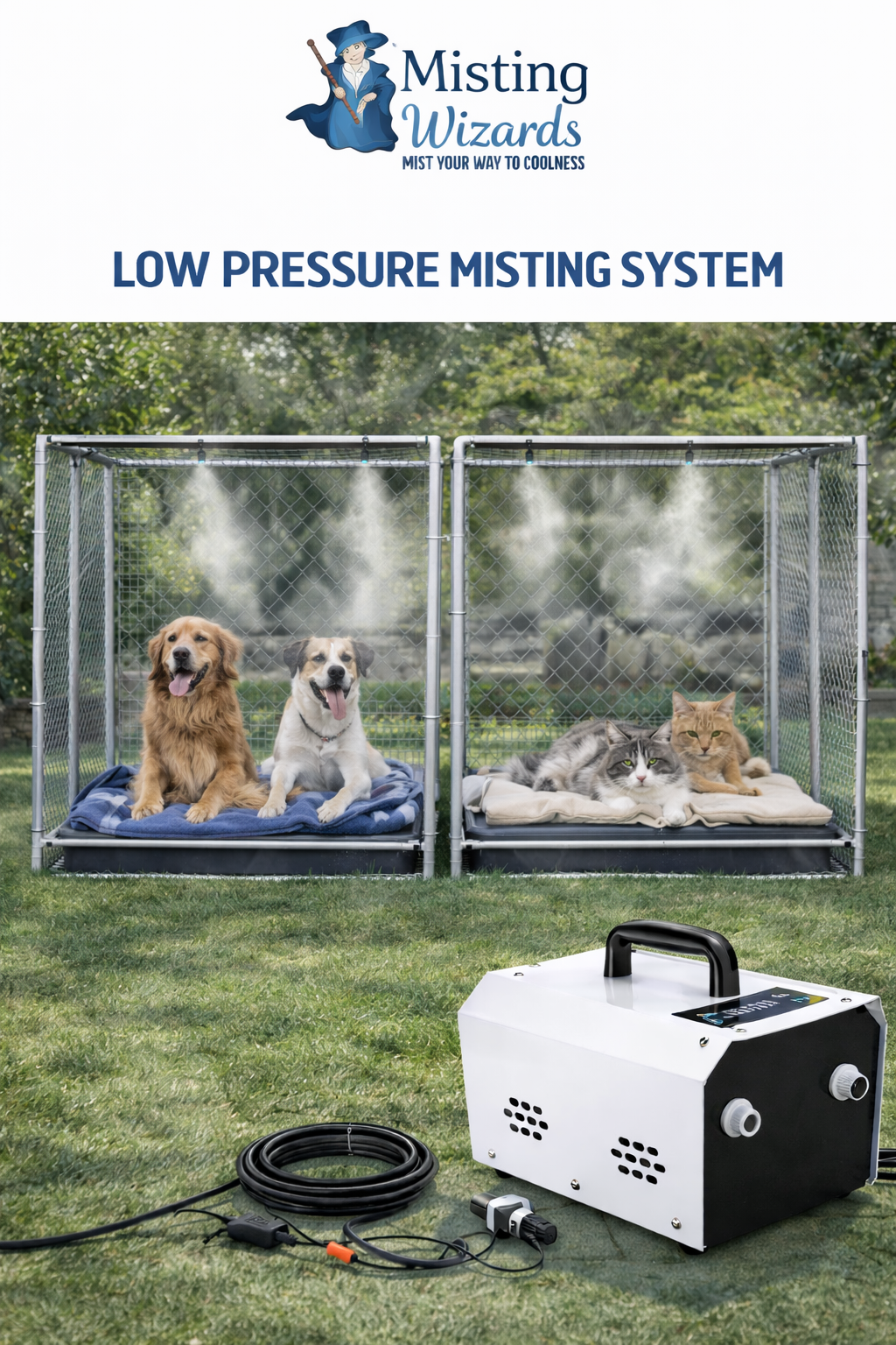 Low-pressure misting system installation