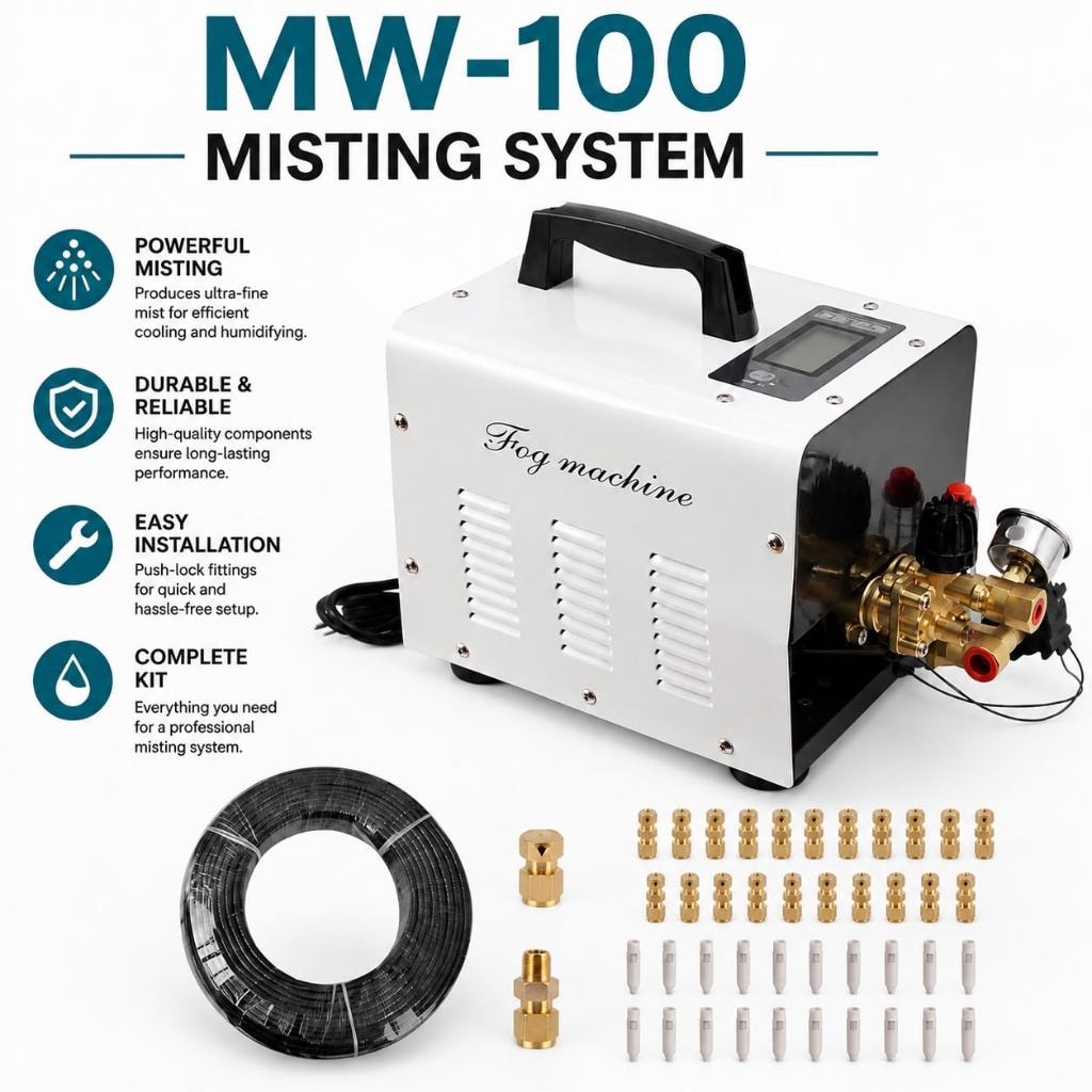 MW-100 Professional Misting System — complete high-pressure misting kit