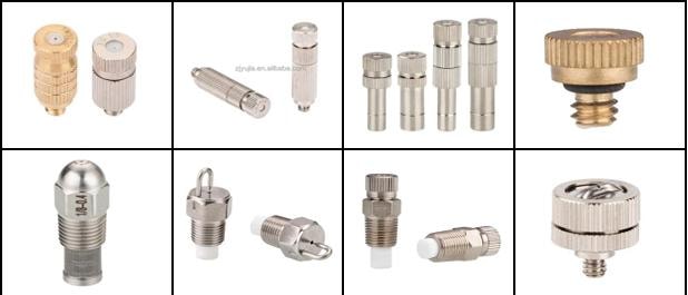 Misting nozzle catalog — brass and stainless steel