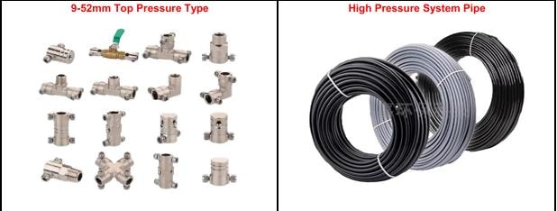Top pressure type fittings and pipe