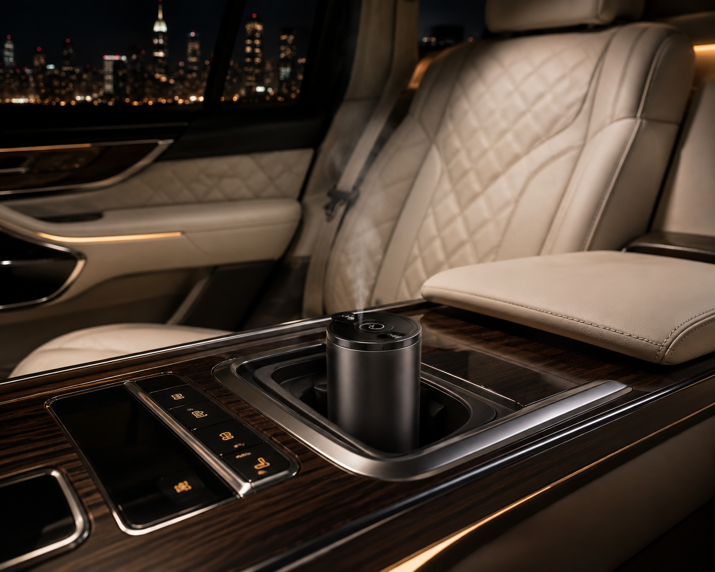 MW-03 automotive diffuser in an executive SUV rear cabin
