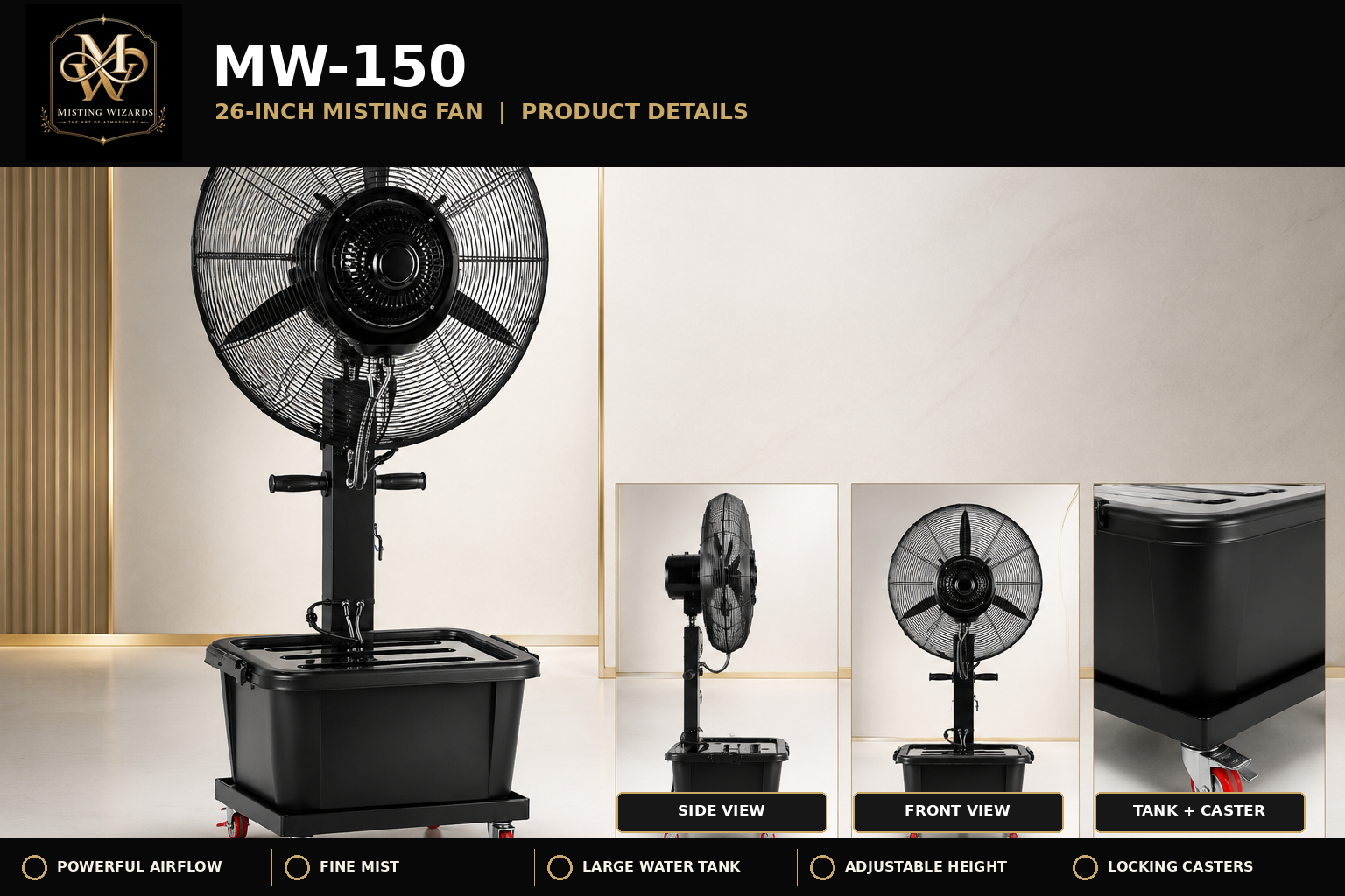 MW-150 26-Inch Misting Fan product features and views