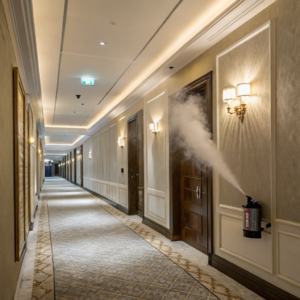 Commercial Misting System for Hallways & Corridors | High-Performance Air Cooling Solution | Ideal for Hotels & Large Spaces